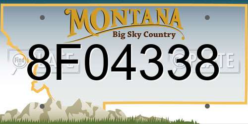 8F04338 Montana License Plate