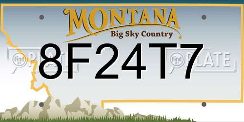 8F24T7 Montana License Plate