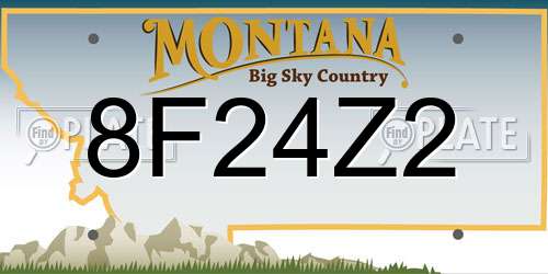 8F24Z2 Montana License Plate