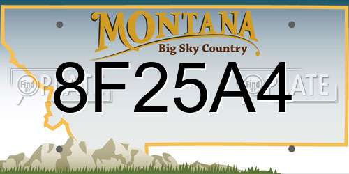8F25A4 Montana License Plate