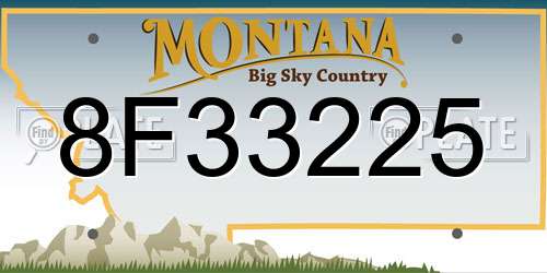 8F33225 Montana License Plate