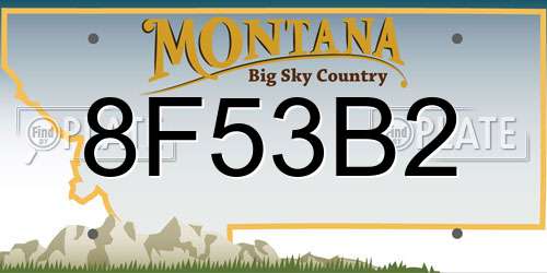 8F53B2 Montana License Plate