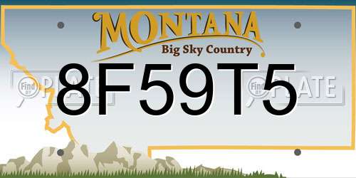 8F59T5 Montana License Plate