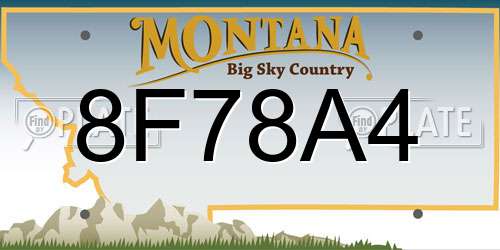 8F78A4 Montana License Plate