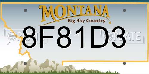 8F81D3 Montana License Plate