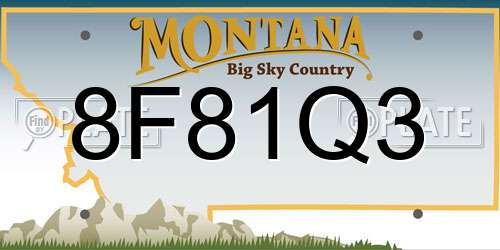 8F81Q3 Montana License Plate