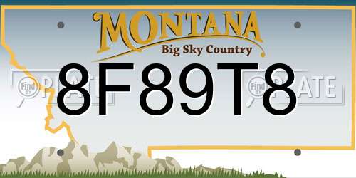 8F89T8 Montana License Plate