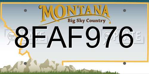 8FAF976 Montana License Plate