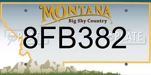 8FB382 Montana License Plate