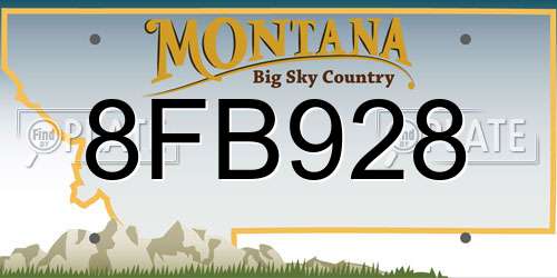 8FB928 Montana License Plate