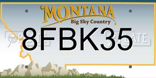 8FBK35 Montana License Plate