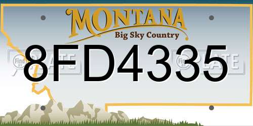 8FD4335 Montana License Plate