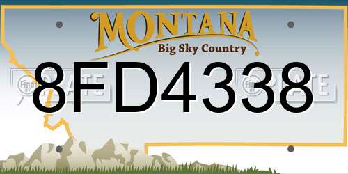 8FD4338 Montana License Plate