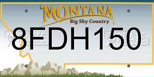 8FDH150 Montana License Plate