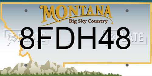 8FDH48 Montana License Plate
