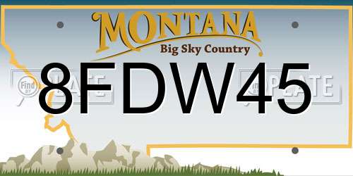 8FDW45 Montana License Plate