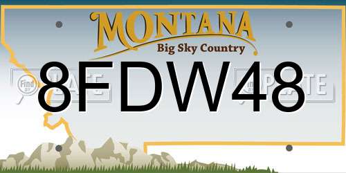 8FDW48 Montana License Plate