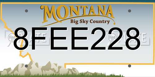 8FEE228 Montana License Plate