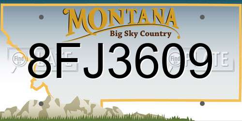 8FJ3609 Montana License Plate