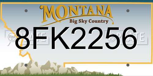 8FK2256 Montana License Plate