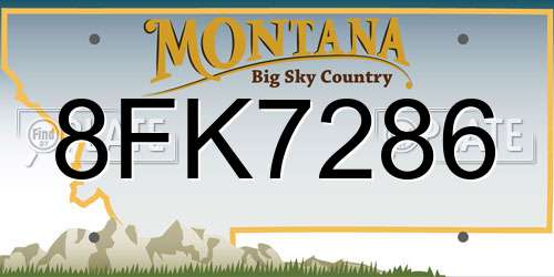 8FK7286 Montana License Plate