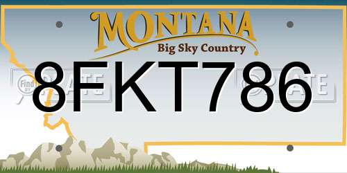 8FKT786 Montana License Plate
