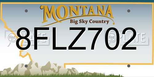 8FLZ702 Montana License Plate
