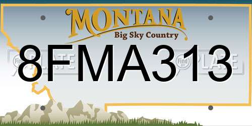 8FMA313 Montana License Plate