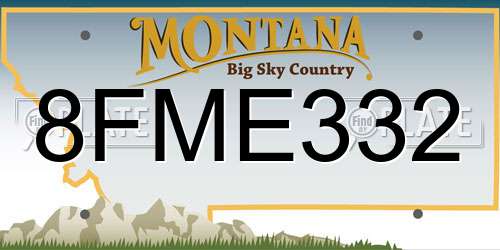 8FME332 Montana License Plate