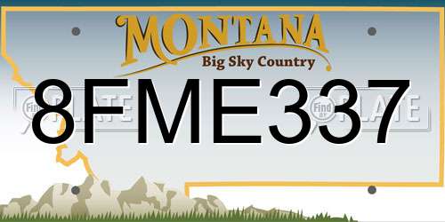 8FME337 Montana License Plate