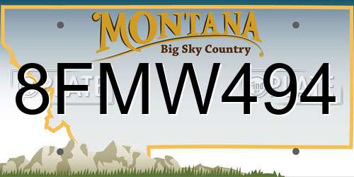 8FMW494 Montana License Plate
