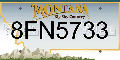 8FN5733 Montana License Plate