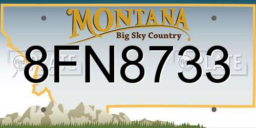 8FN8733 Montana License Plate