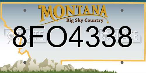 8FO4338 Montana License Plate