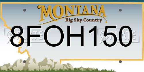 8FOH150 Montana License Plate