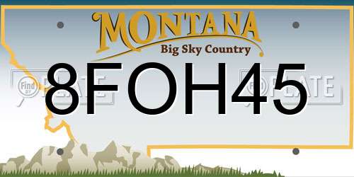 8FOH45 Montana License Plate