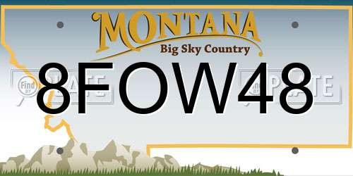 8FOW48 Montana License Plate