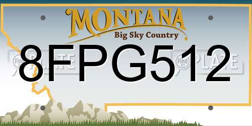 8FPG512 Montana License Plate