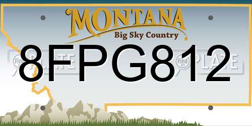 8FPG812 Montana License Plate