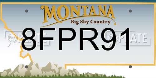 8FPR91 Montana License Plate