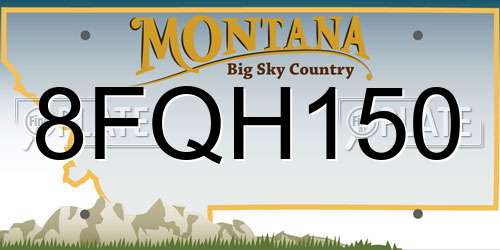 8FQH150 Montana License Plate