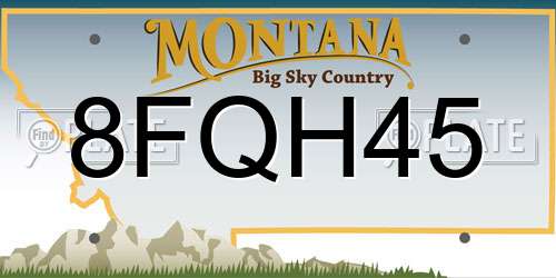 8FQH45 Montana License Plate