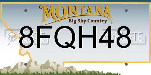 8FQH48 Montana License Plate