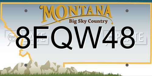 8FQW48 Montana License Plate