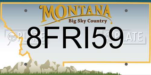 8FRI59 Montana License Plate
