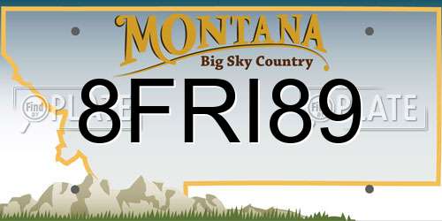 8FRI89 Montana License Plate