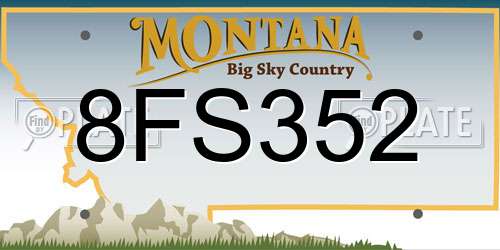 8FS352 Montana License Plate