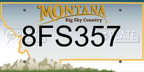 8FS357 Montana License Plate