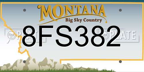 8FS382 Montana License Plate
