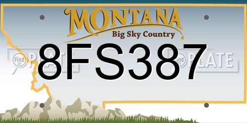 8FS387 Montana License Plate